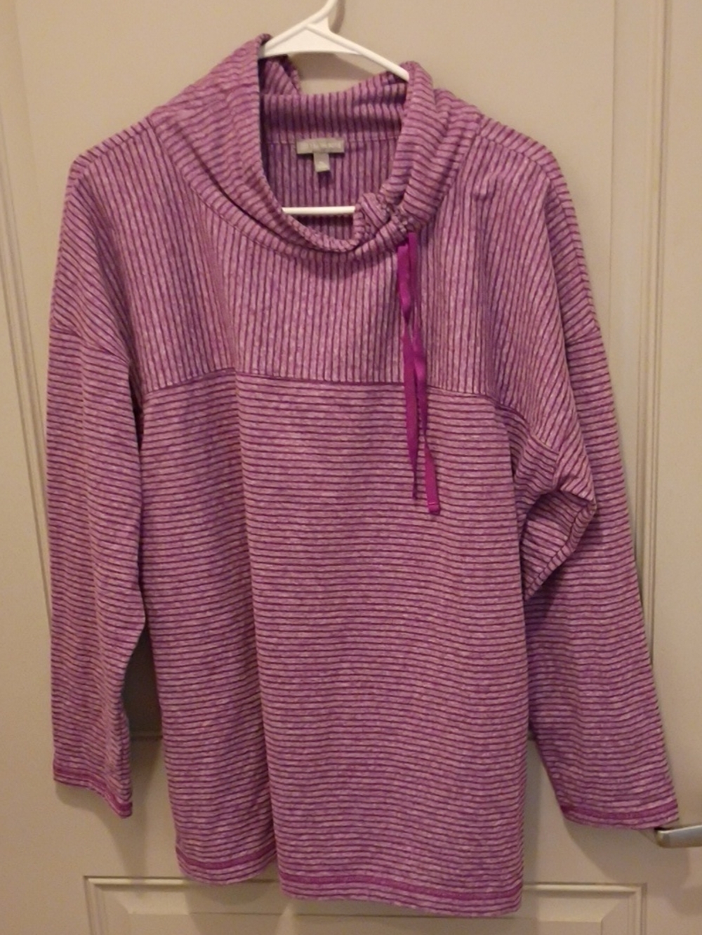 T By Talbots Cowl Neck Purple Pullover Sweatshirt Size XL